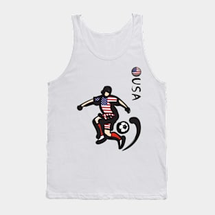 Dynamic USA Soccer Player Pose V1-2 Tank Top